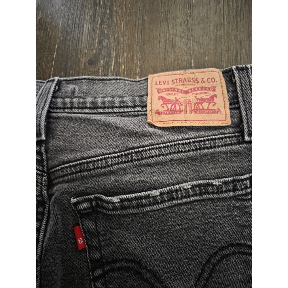 Levis Womens Jeans Black Size 30 Wedgie Straight Denim Stretch Cotton Distressed - Picture 5 of 11